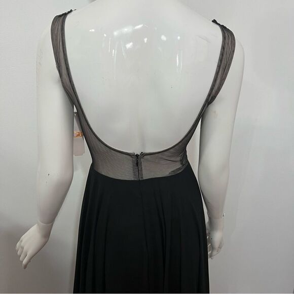 NWT Gianni Bini Black Mesh Crystal Studded Bodice Maxi Dress -- 1 - Picture 6 of 12